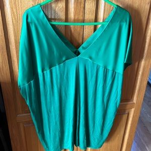 Addition Elle Silky Green Blouse 2X